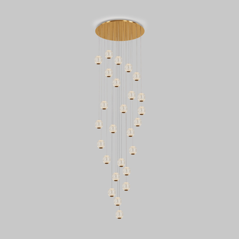 Каскадная люстра 70*70*466 см, LED, 3000К, Maytoni Sapphire MOD293PL-L140BS3K латунный
