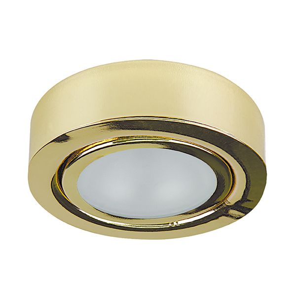 Врезной/накладной мебельный светильник Lightstar Mobiled 003352, золото, диаметр 7 см