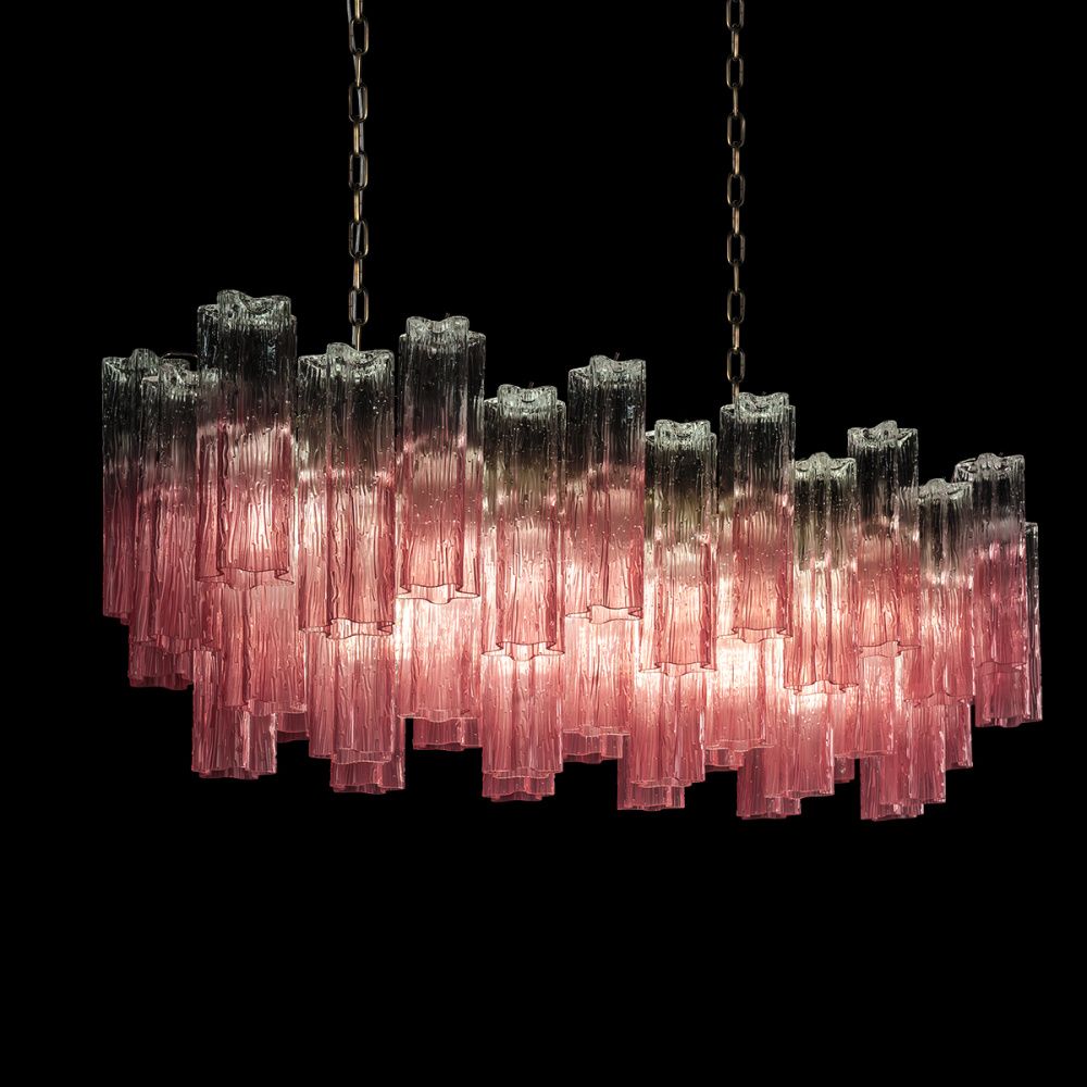 Подвесные светильники 104 см, Loft IT Murano 10580/1000R Clear pink, бронза