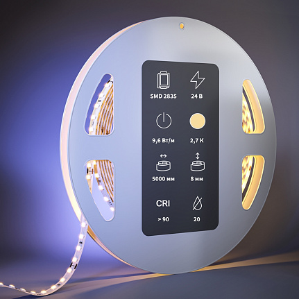 Высокоэффективная светодиодная лента Ultra 24В 2835 6Вт/м 3000К 5м IP20 201094 Maytoni  Led Strip, цена за метр, отгружается по  5 м