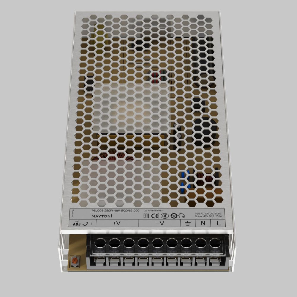 Блок питания PSL006 48V 250W IP 20 831009, 22*12*3 см, Maytoni Led Strip 831009, Серебро