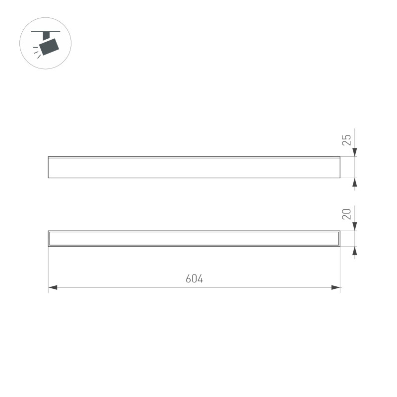 Светильник на шине Arlight 033675 60,4*2*2,5 см, 18W, белый (теплый)K,