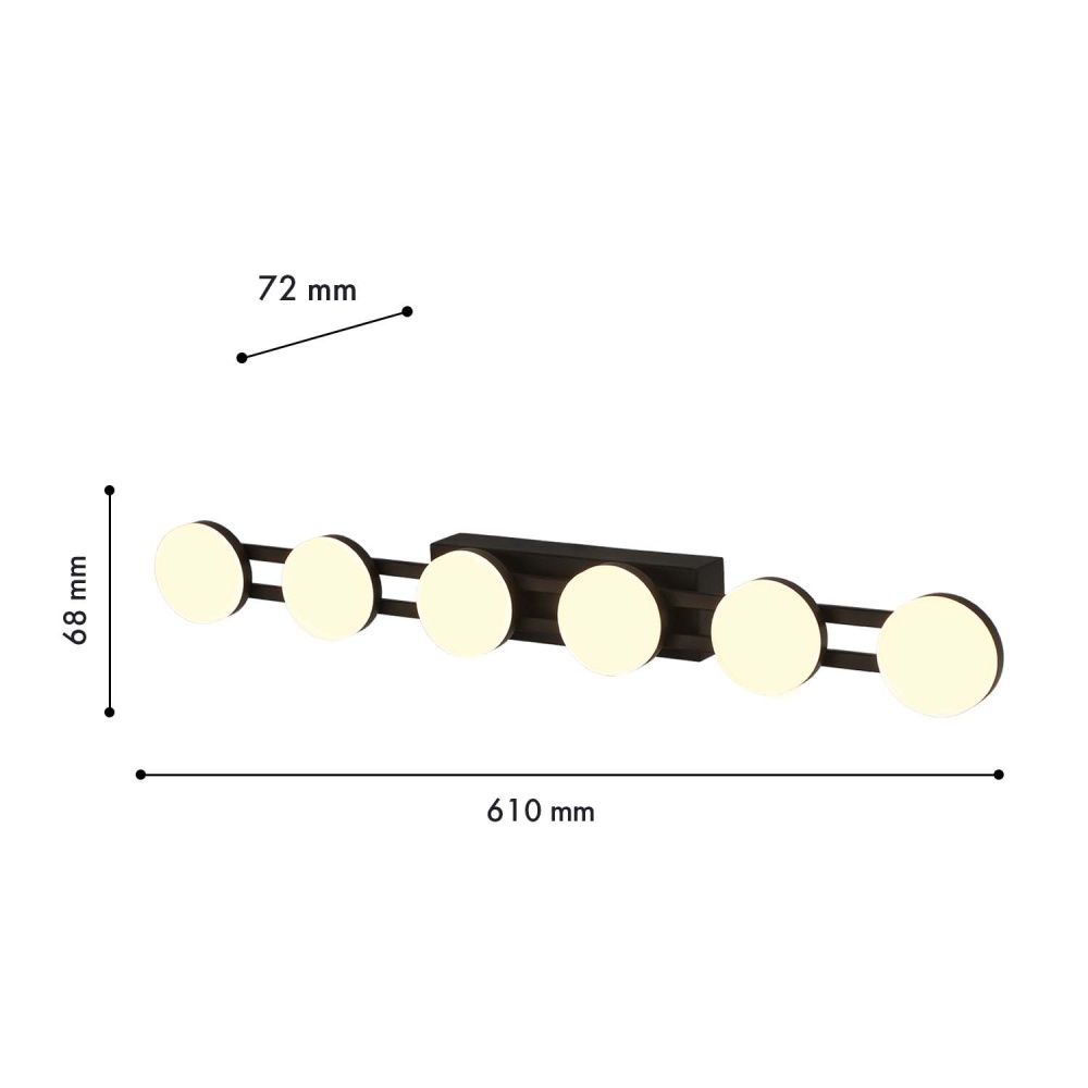 Бра 61*7 см, 1*LED, 2W, 3000K, F-Promo Moti 4601-1W, черный