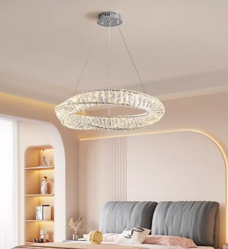 Светильник подвесной светодиодный ElegantLight DZN-8188 ХРОМ  D400/H1200/1/LED/25W/4000K DOMO 24-07