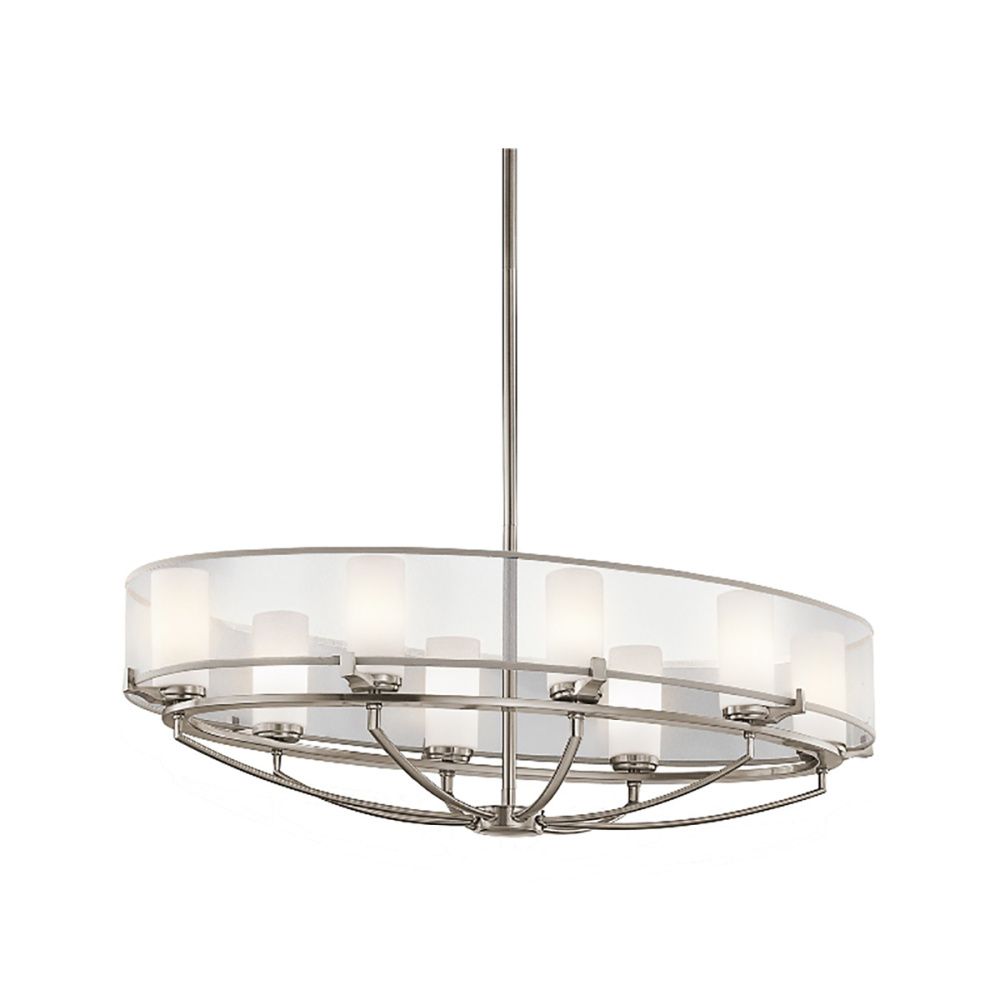 Люстра *91*47-109 см, G9*40W, Natural Concepts Kichler Saldana QN-ENSEMBLE5P-PN, серый