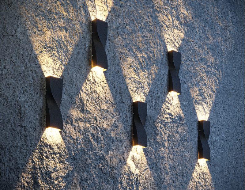 Настенный светильник Maytoni LED Twist O040WL-L11B3K, 11W LED, 3000K, черный
