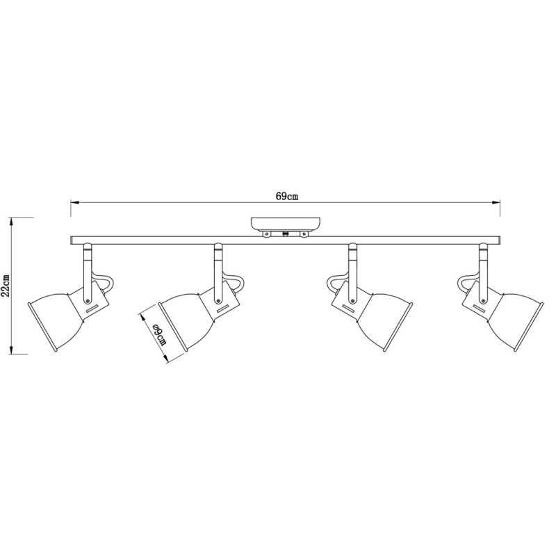 Светильник спот Arte Lamp A1677PL-4BK черный