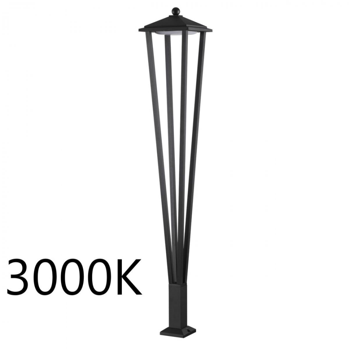 Уличный светильник 120 см, 12W, 3000K, ODEON LIGHT BEARITZ 6655/12GA3, черный