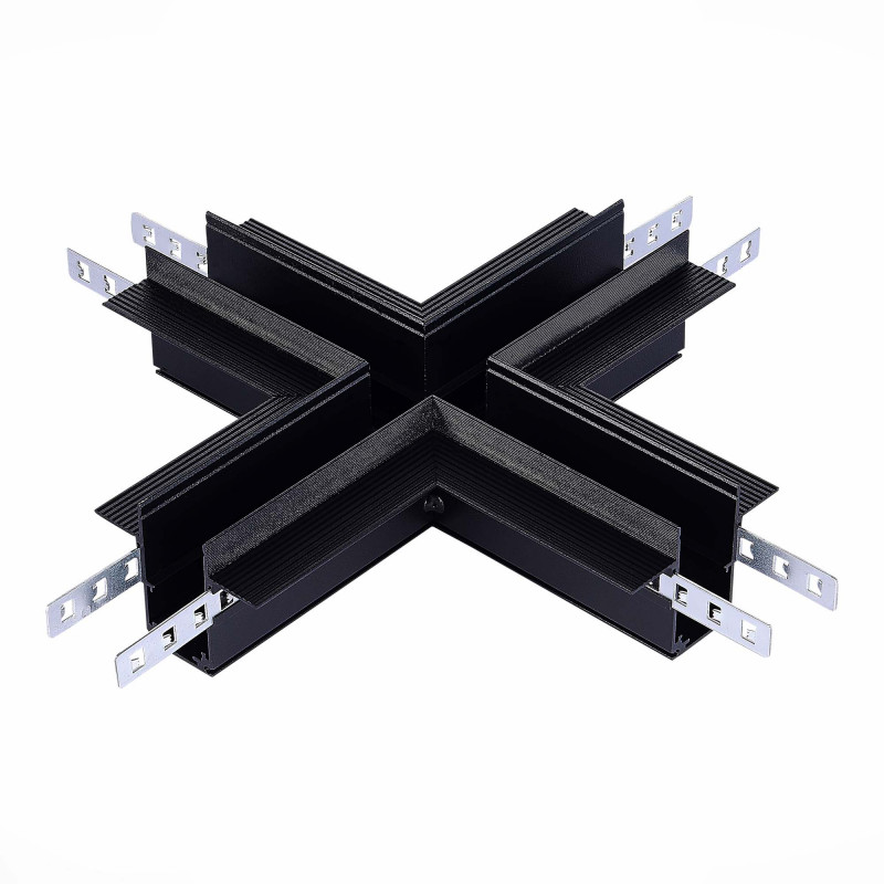 Коннектор X-образный для встраиваемого магнитного шинопровода под ГКЛ 12мм 20*20 см, ST LUCE SKYLINE 48 ST007.400.12 Черный