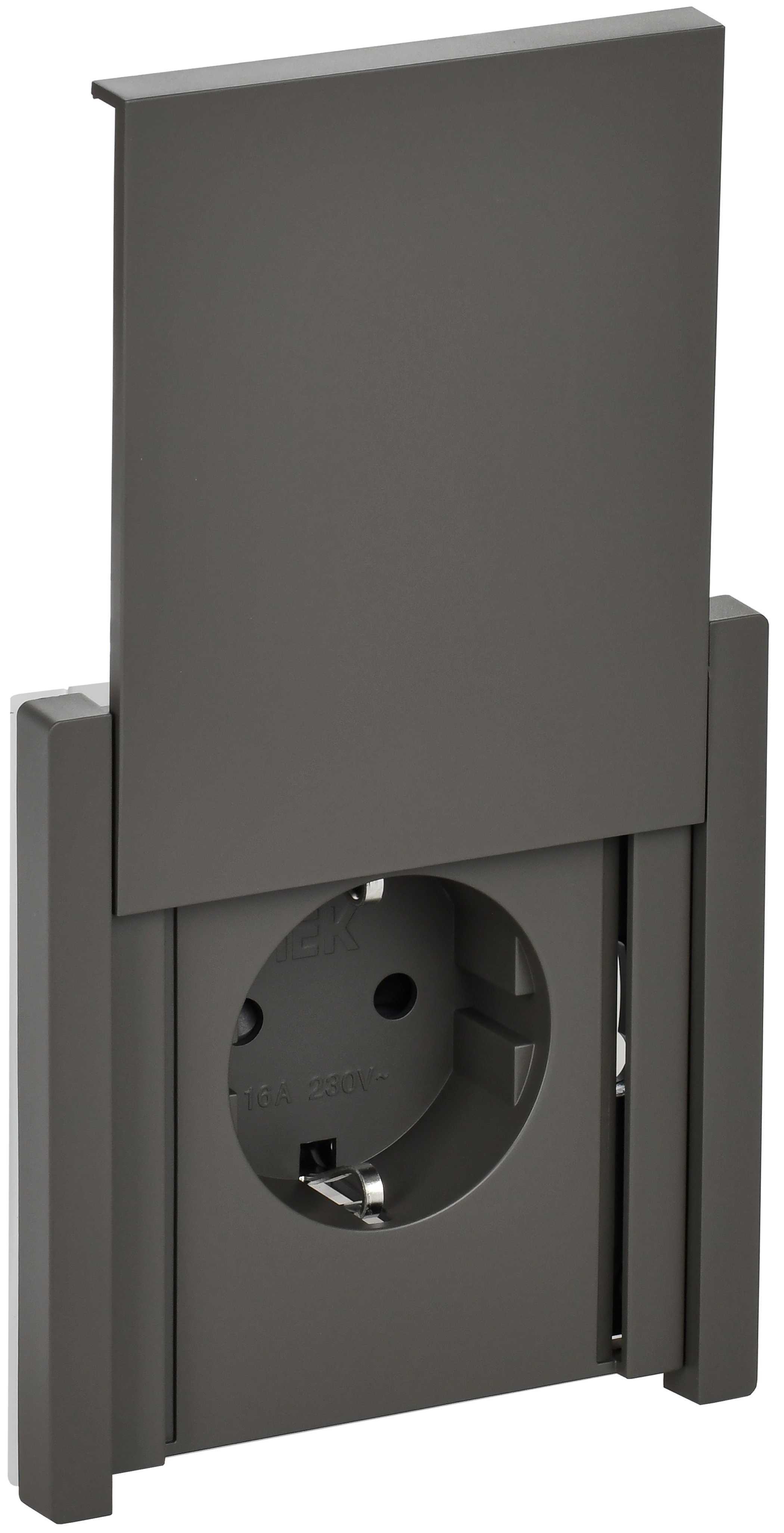 Розетка с з/к/ш с кр. в/к 16А IP44 FP321 серый IEK FORTE&PIANO, FP-R16-16-44-K03