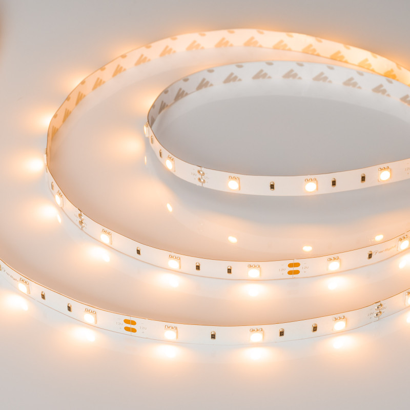 Лента RT-B30-10mm 12V Warm2400 (7.2 W/m, IP20, 5060, 5m) (Arlight, Открытый) 018102(2). Цена указана за 5 метров. Продается кратно 5 метрам.