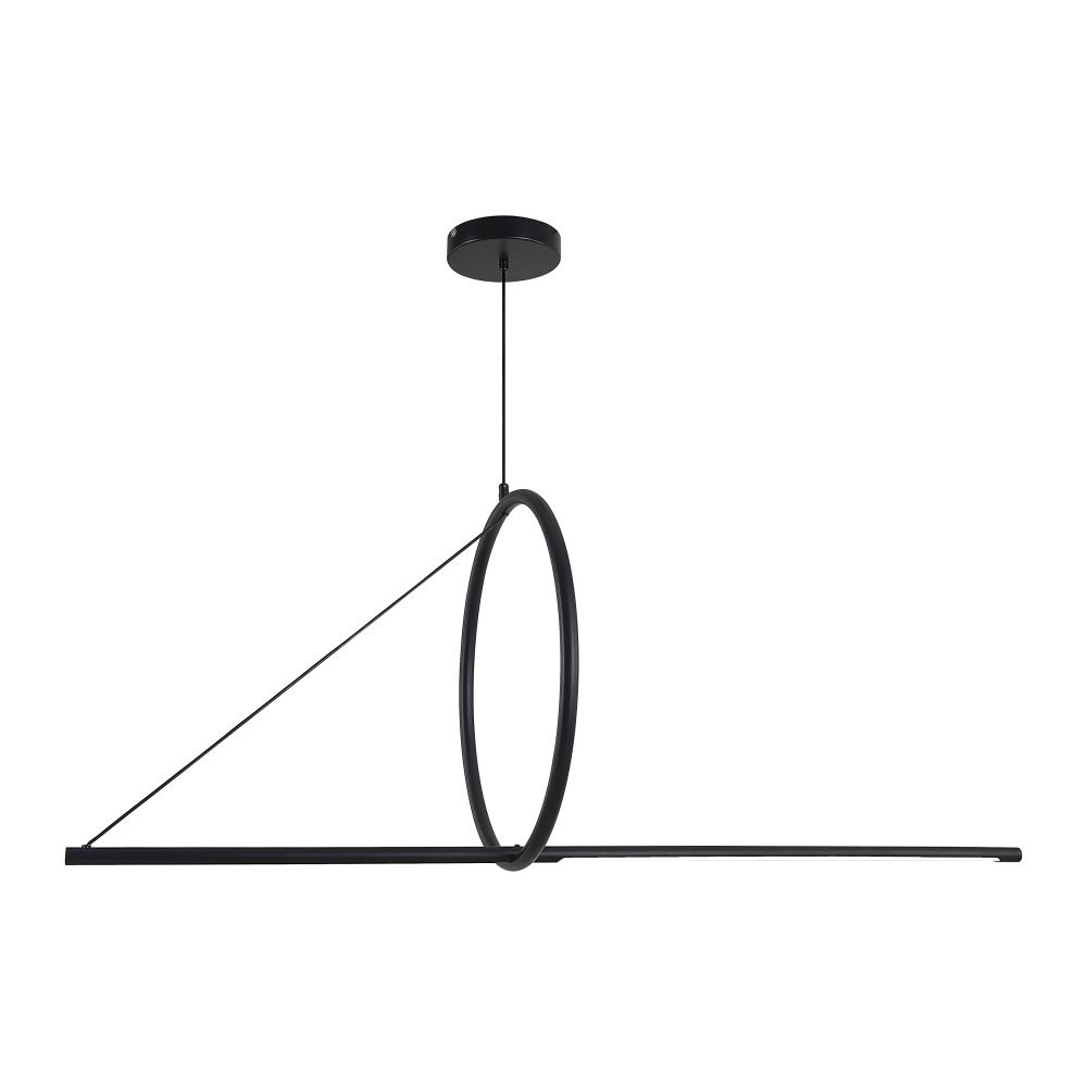 Подвесной светильник SUSPENSION CERCLE ET TRAIT – GRAPHITE SATINE L120 120*45*45 см, 1*LED*25W, 3000K, ImperiumLoft 40.1282-0, Чёрный