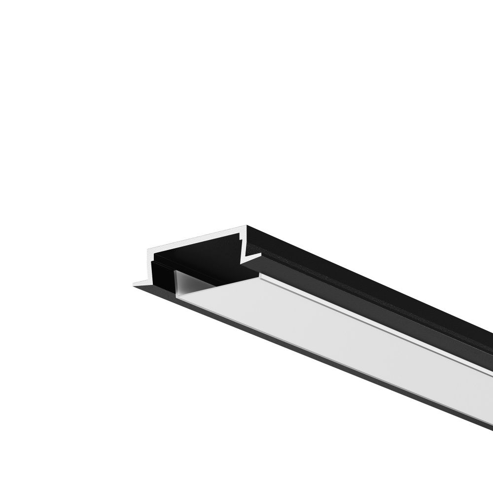 Алюминиевый профиль встраиваемый с накладным фланцем 22x6 (Черный, 2 м), ALM-004-B-2M 632010, 200*2*1 см, Maytoni  632010, Черный