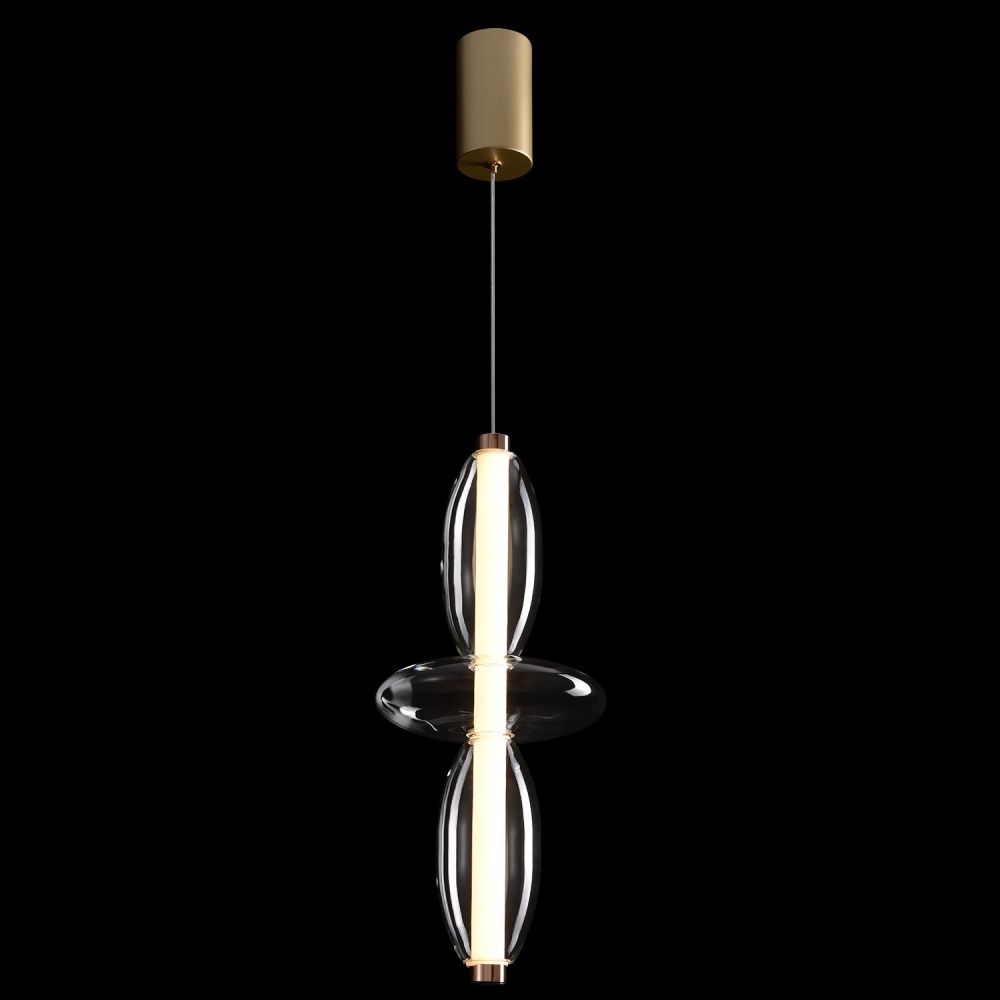Светильник 18 см, 14W, 3000K, Crystal Lux QUASAR SP14W LED TRANSPARENT, золото