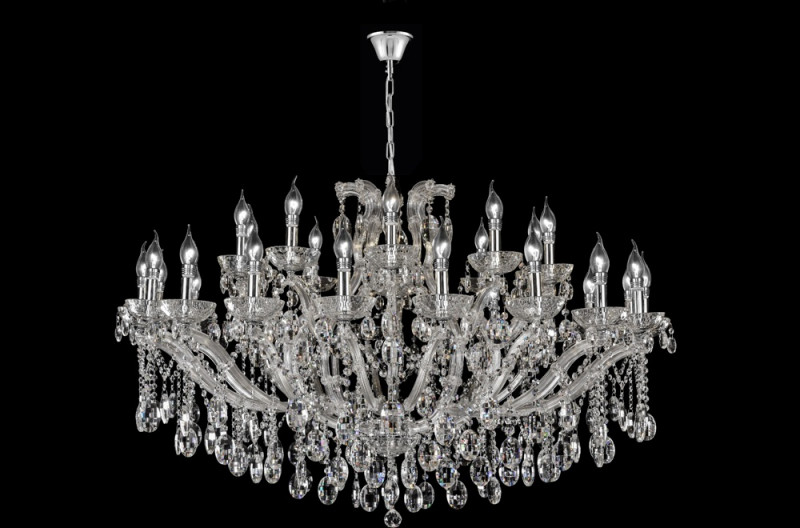 Люстра 120 см, Crystal Lux HOLLYWOOD SP20+10 CHROME Хром/Прозрачный