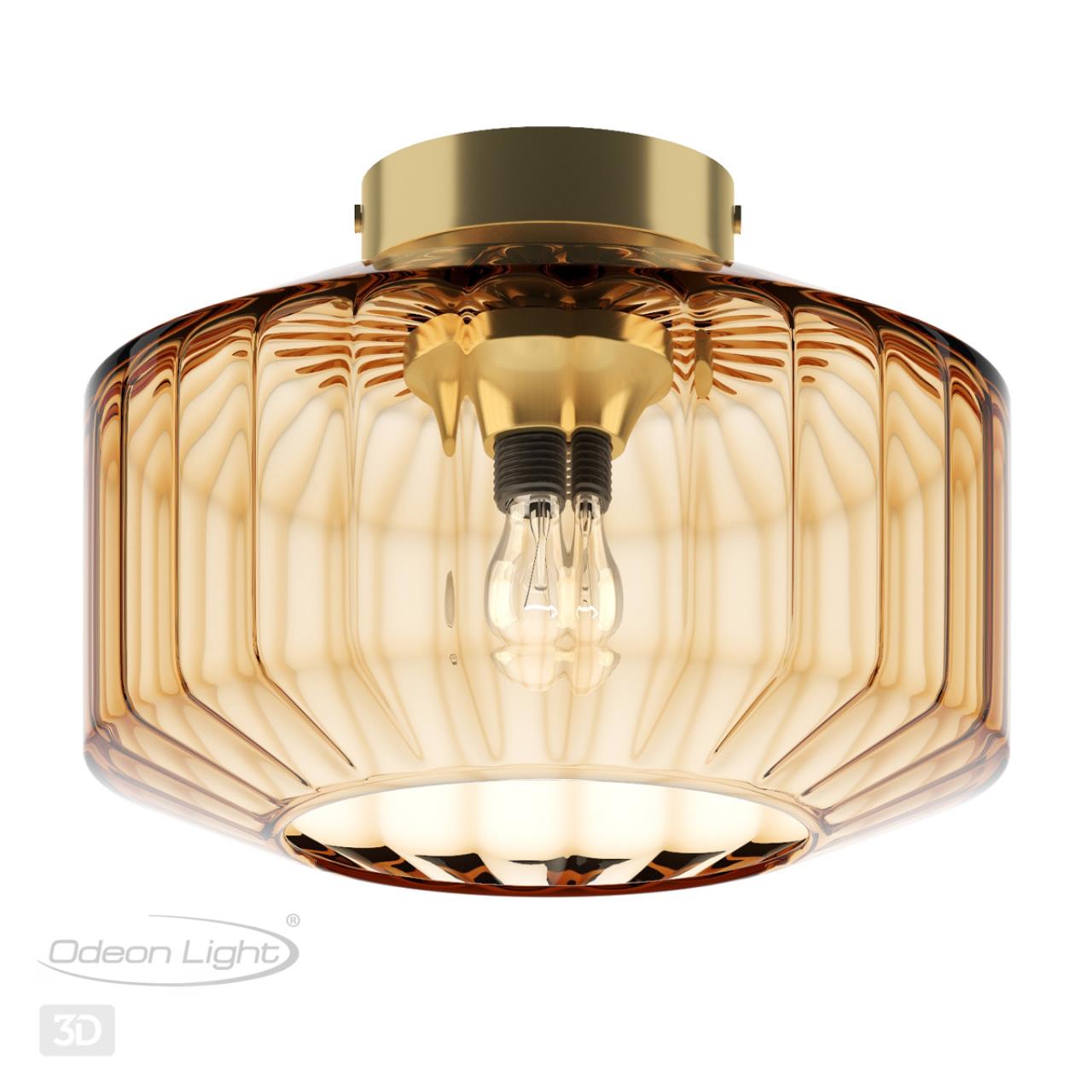 Светильник потолочный Odeon Light Binga 4747/1C, диаметр 30 см, бронза