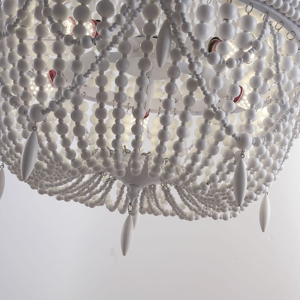 Люстра Anselme White Wood Large Chandelier 50*50*70 см, 5*E14*40W, ImperiumLoft 40.1934-0, Белый