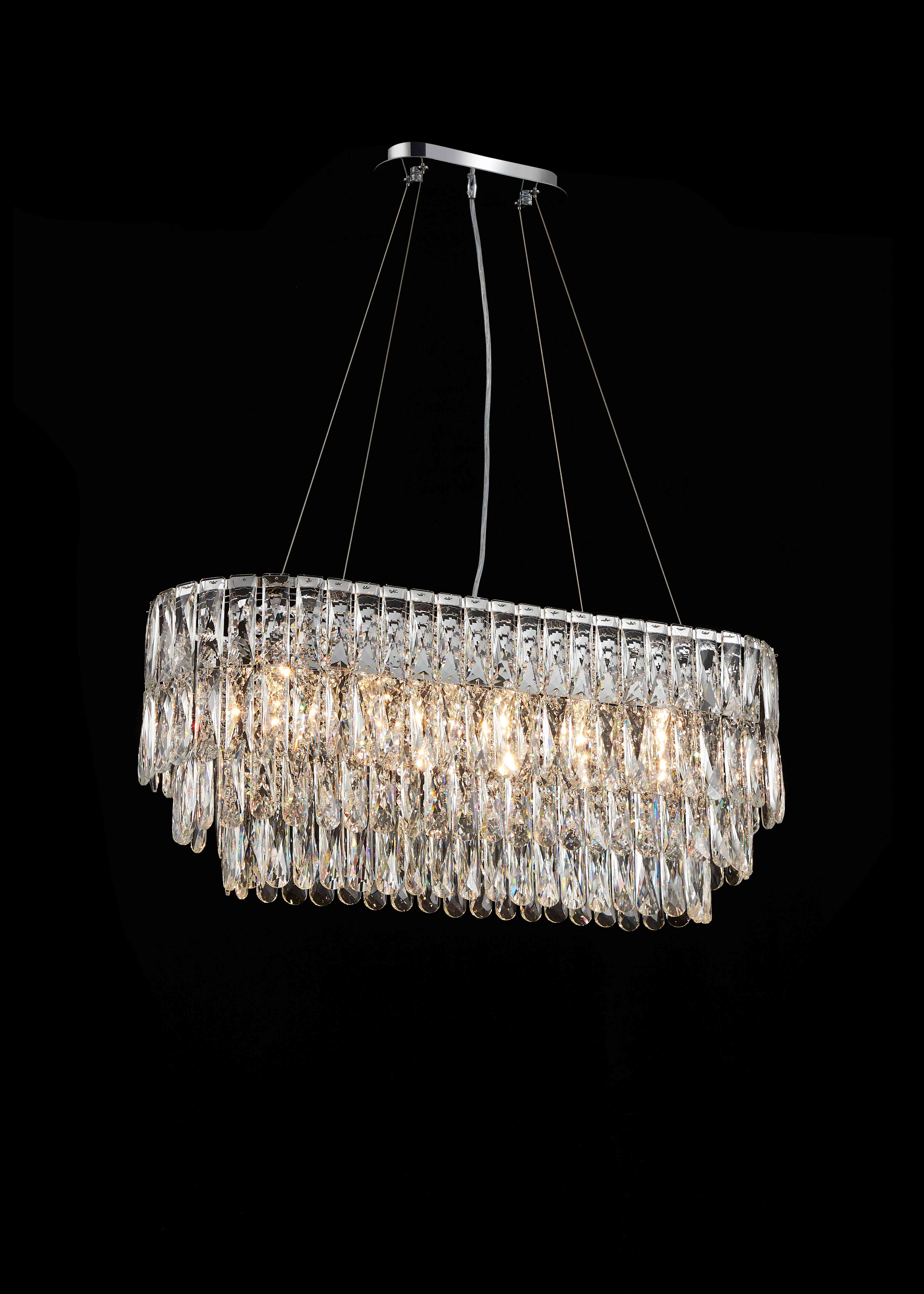 Люстра 800*300*340, 6*E14, 40W NewRgy Cristallo NW075-L800*W300*H340 CHROME OVAL, Хром