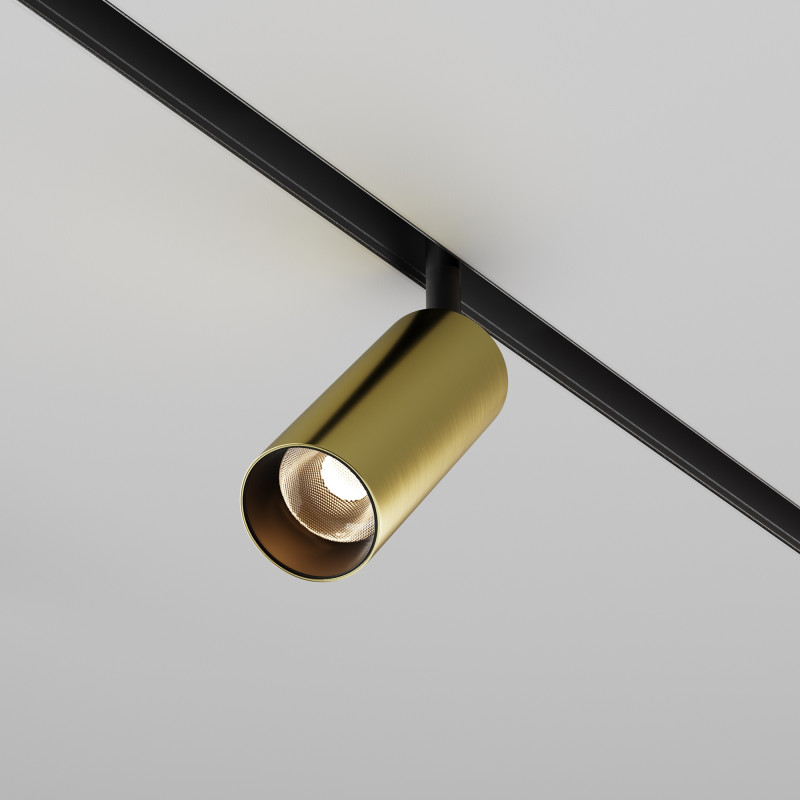Светильник на шине 5,2*5,2*19,4 см, LED, 12W, 3000К, Maytoni Technical FOCUS LED TR032-2-12W3K-M-BBS латунный