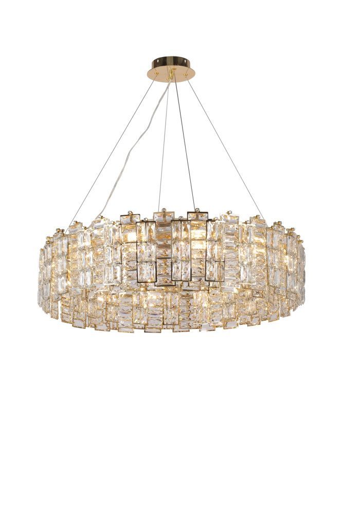 Люстра Ø800 x H210, мм, 12*40W (480W), GOLD (Золото) NewRgy 501-800GD GOLD