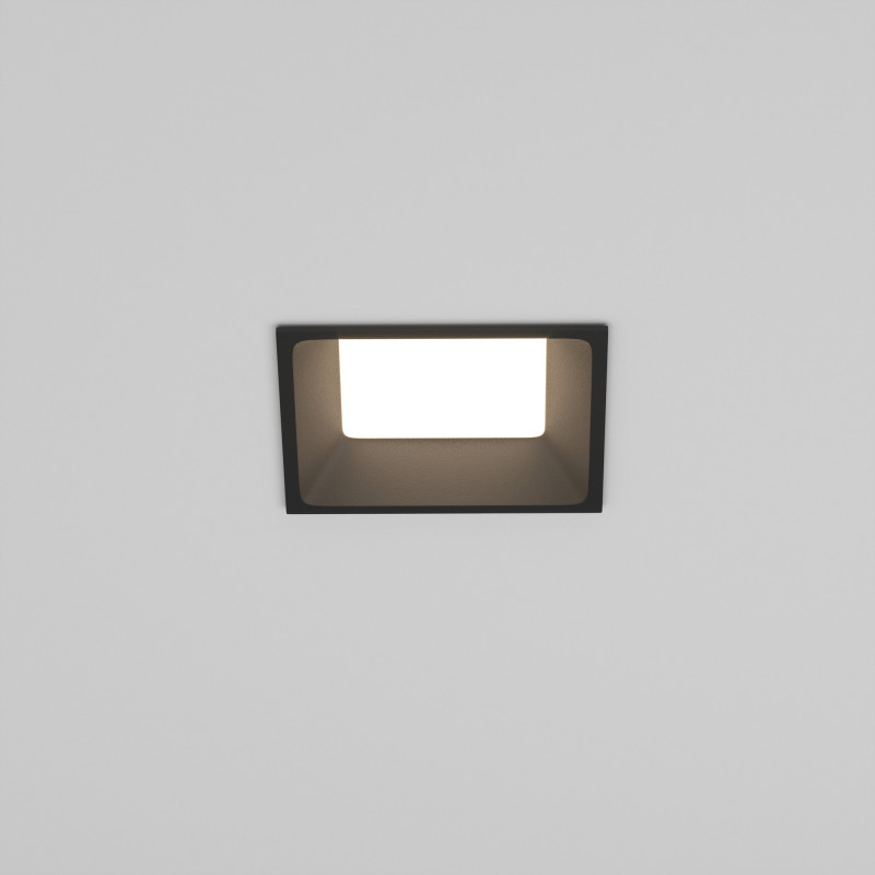 Встраиваемый светильник Downlight 8*8*4,5 см, 8W, 3000-4000-6000K 120° Maytoni Technical Okno DL056-8W3-4-6K-B черный