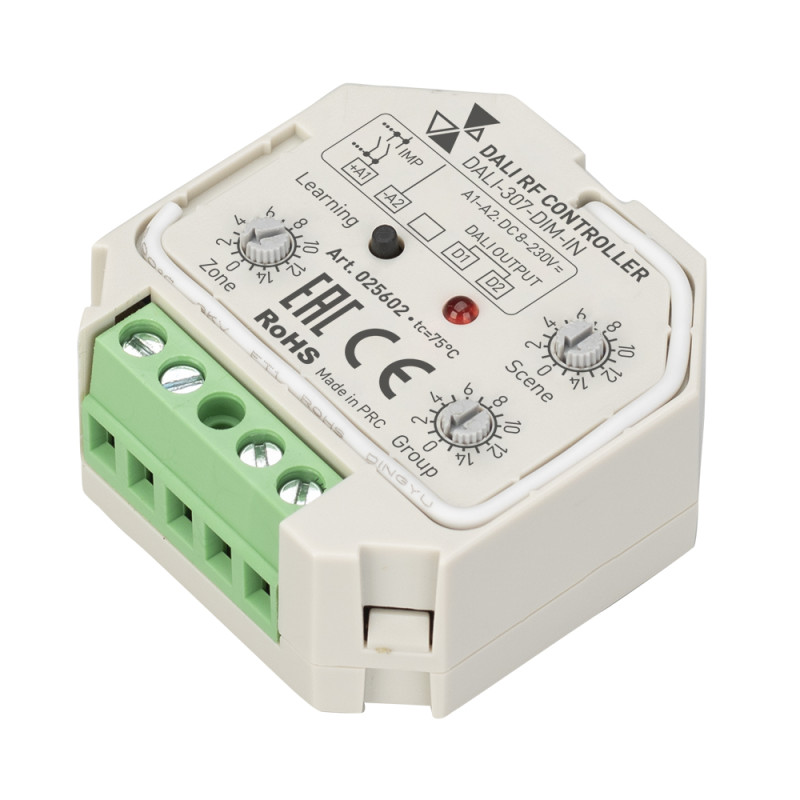 INTELLIGENT ARLIGHT Конвертер RF-сигнала DALI-307-DIM-IN (DALI-BUS, RF, PUSH) (IARL, Пластик) 025602