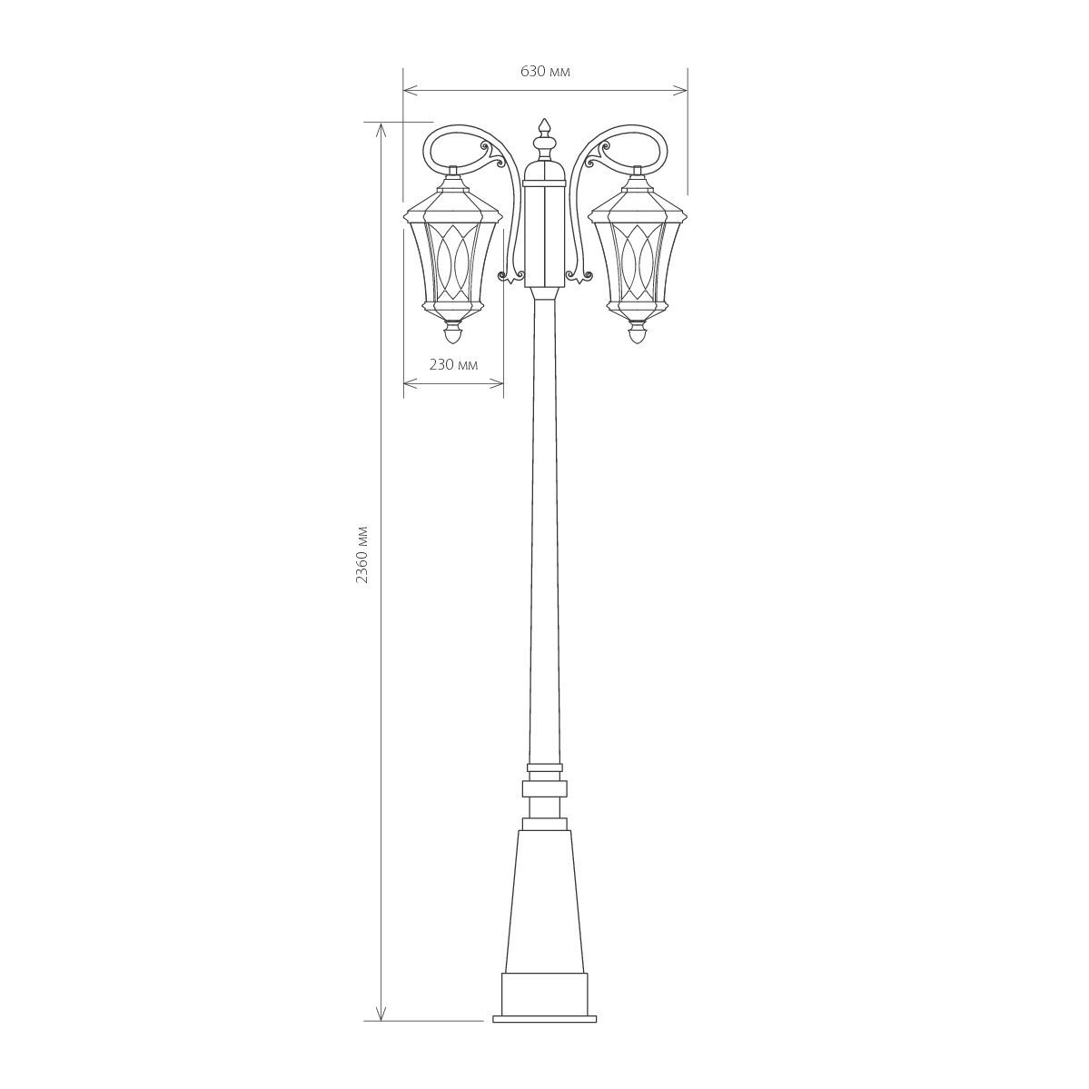 Virgo F/2 капучино уличный двухрожковый светильник на столбе IP44 GLXT-1450F/2 Elektrostandard
