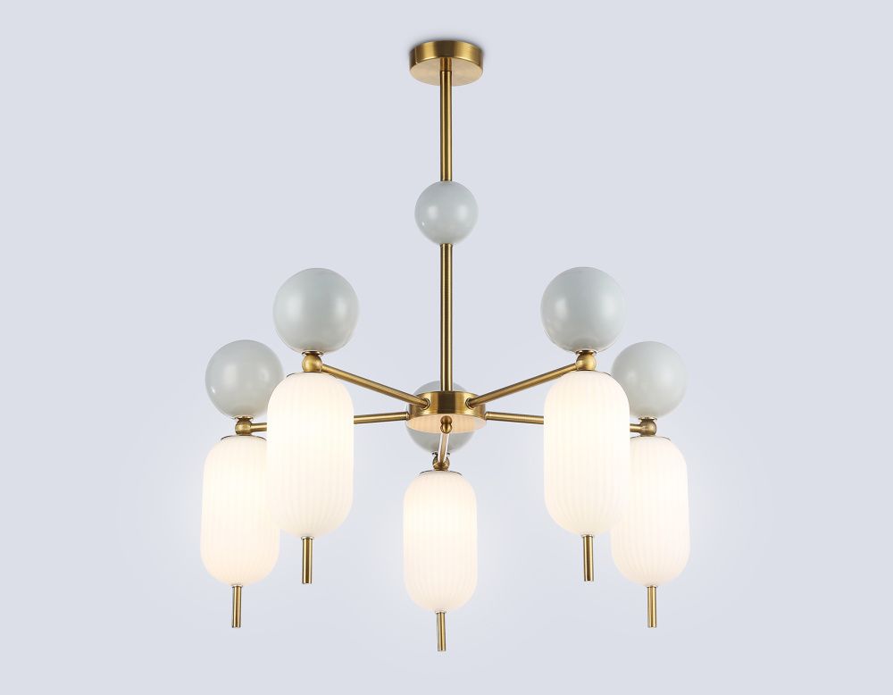 Светильник на штанге **37-75 см, 5*G9*28W, K, Ambrella Light High Light LH53104, латунь