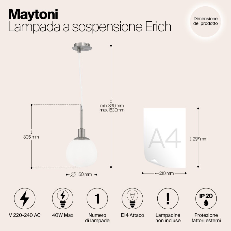 Светильник 15 см Maytoni Erich MOD221-PL-01-G золото