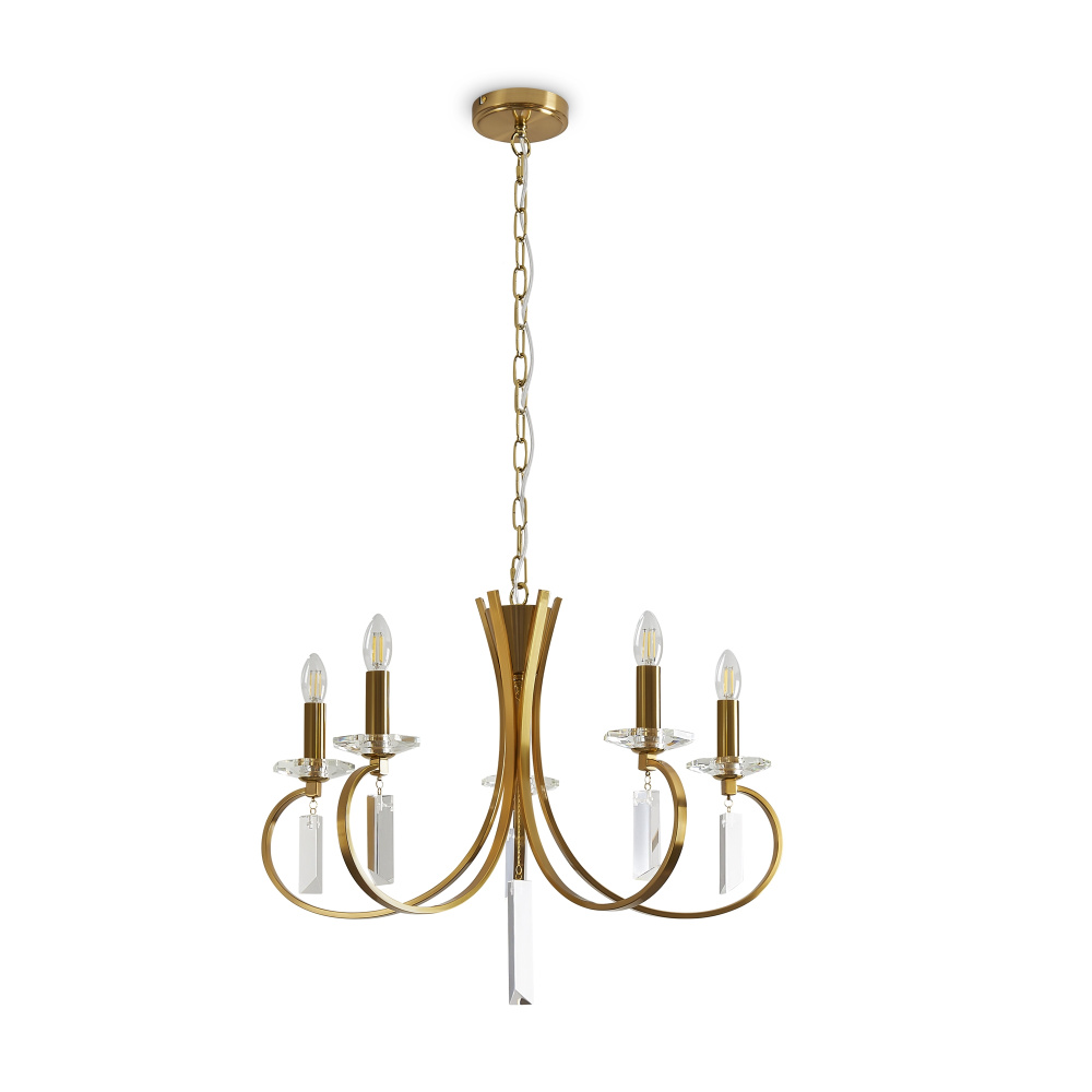 Подвесной светильник 66-152 см, 5*E14*40W Freya Harvest FR2040PL-05BS, Латунь