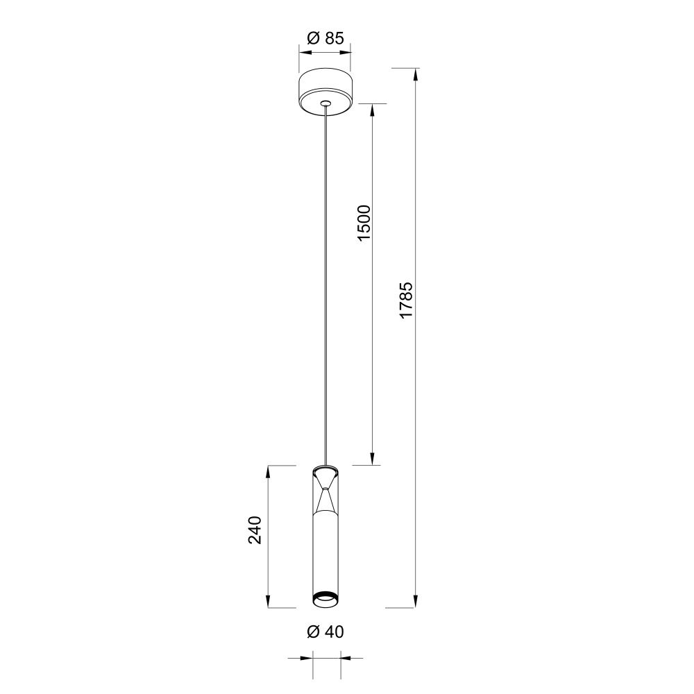Подвесной светильник 8,5*178,5 см, *LED*7W, 3000K, Mantra Spark MAN8966, черный