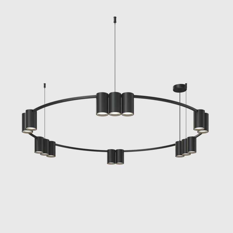 Подвесной светильник 100*208,9 см, 15*GU10, 225W, Denkirs Orbit DK4067-BK черный