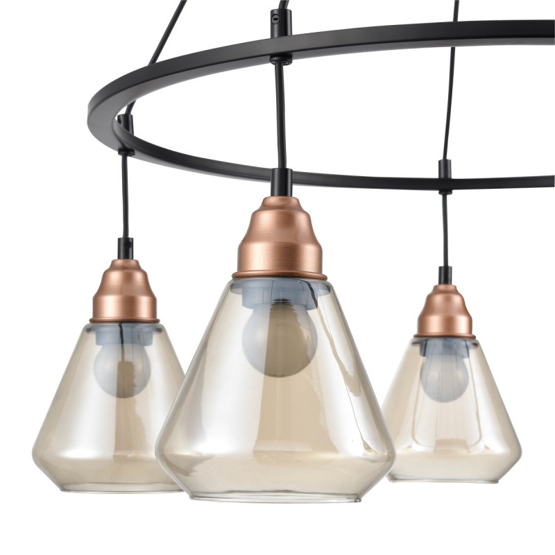 Подвесная люстра  72*95 см, 5*E27 черный, медь Vele Luce Norina VL5842P05
