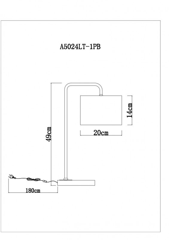 Настольная лампа Arte Lamp Rupert A5024LT-1PB, медь
