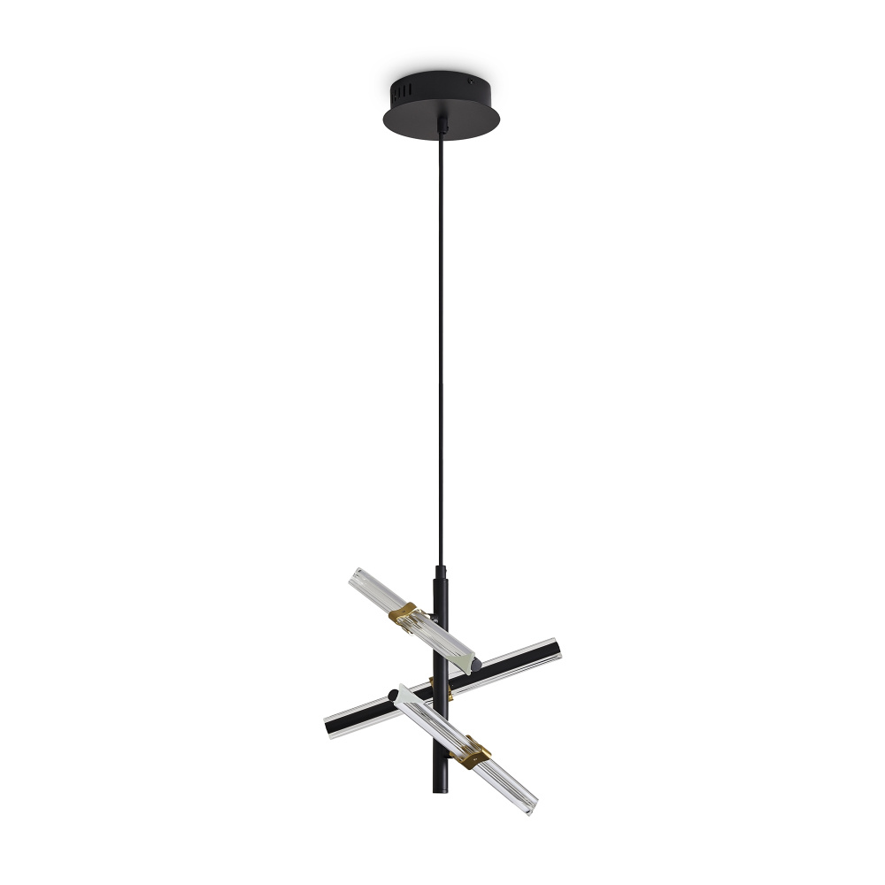Подвесной светильник 13,5*13,5*43-193 см, LED*10W, 2700K, Freya Brilliance FR5557PL-L14B, Черный