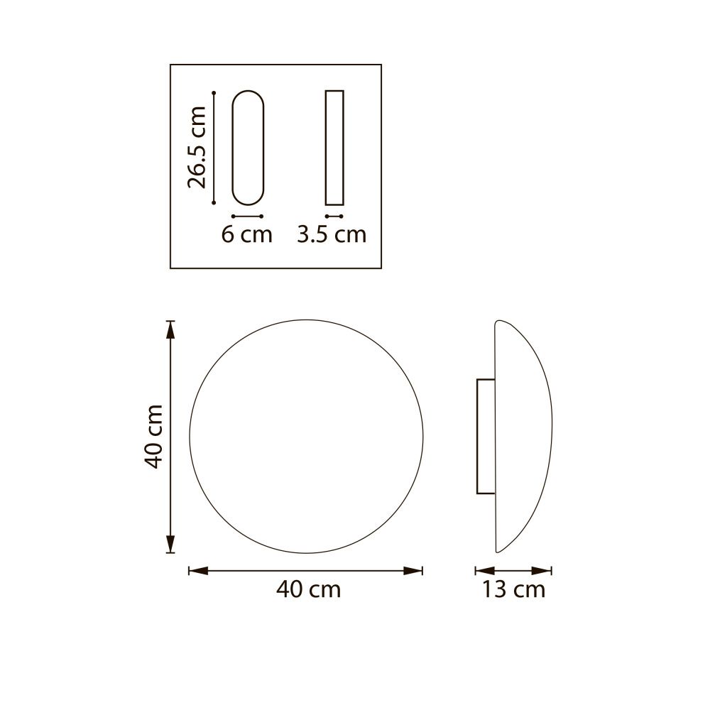 Светильник *40*13 см, 3000K, Lightstar Genova 610646, Белый