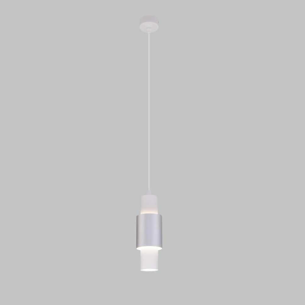 Светильник подвесной Eurosvet Bento 50204/1 LED, 13W LED, 4200K, белый-серебро матовое