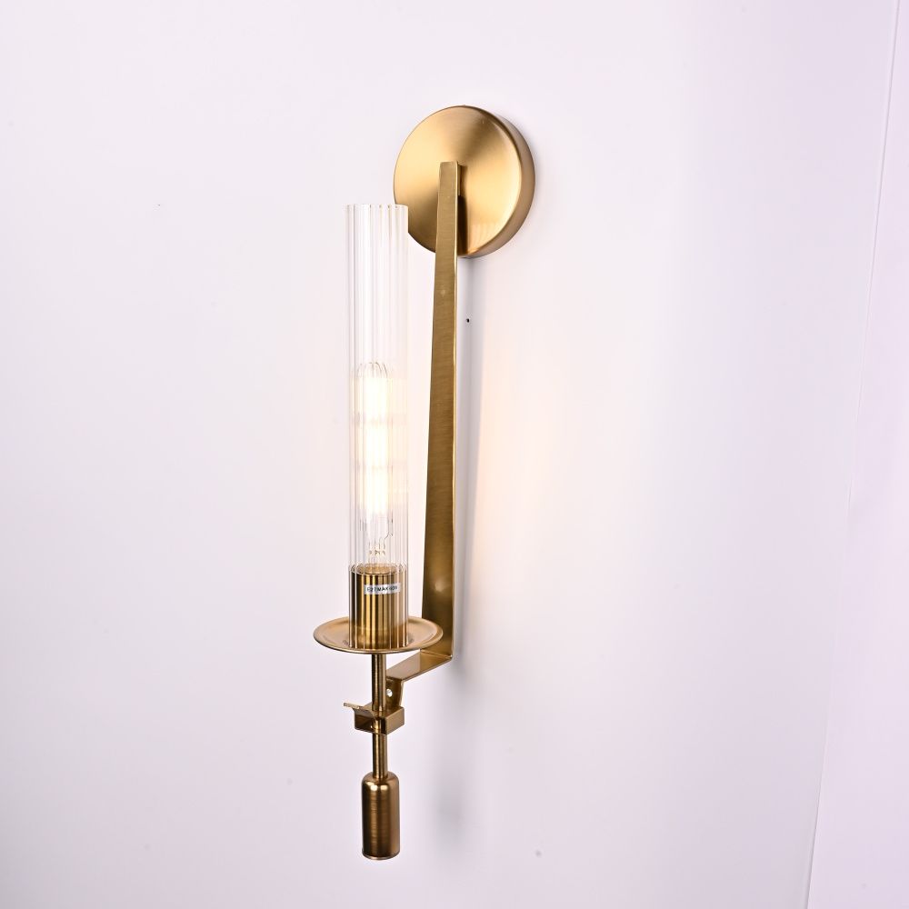 Бра Fontanelle Single Wall Lamp 15*11*58 см, 1*E27*60W, ImperiumLoft 44.442-0, Латунь
