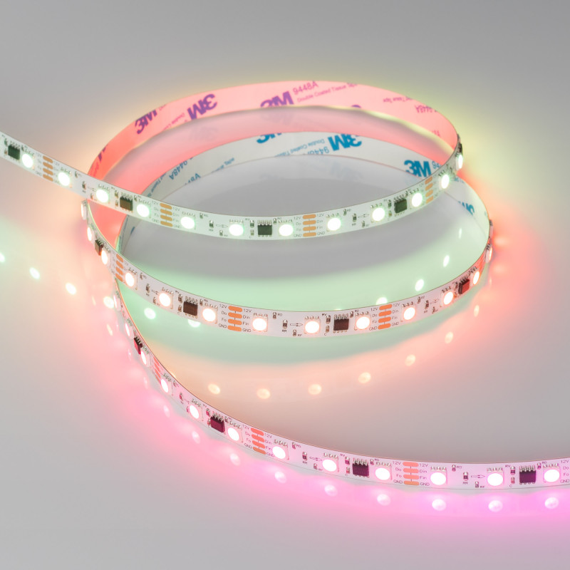Лента SPI-B60-10mm 12V RGB-PX3-BPT (12 W/m, IP20, 5060, 5m) (Arlight, бегущий огонь) 039179. Цена указана за 5 метров. Продается кратно 5 метрам.