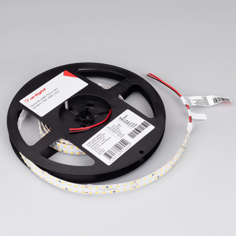 Лента S2-A280-15mm 24V Warm3000 (20 W/m, IP20, 2835, 2.5m) (Arlight, Открытый) 023398(2). Цена указана за 2,5 метров. Продается кратно 2,5 метрам.