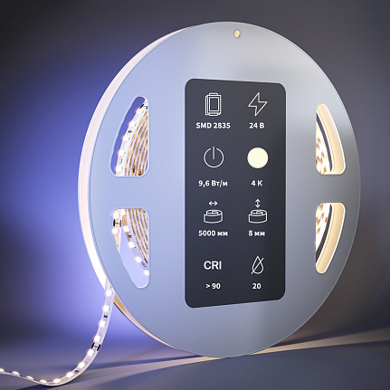 Высокоэффективная светодиодная лента Ultra 24В 2835 9,6Вт/м 2700К 5м IP20 201096 Maytoni  Led Strip, цена за метр, отгружается по  5 м