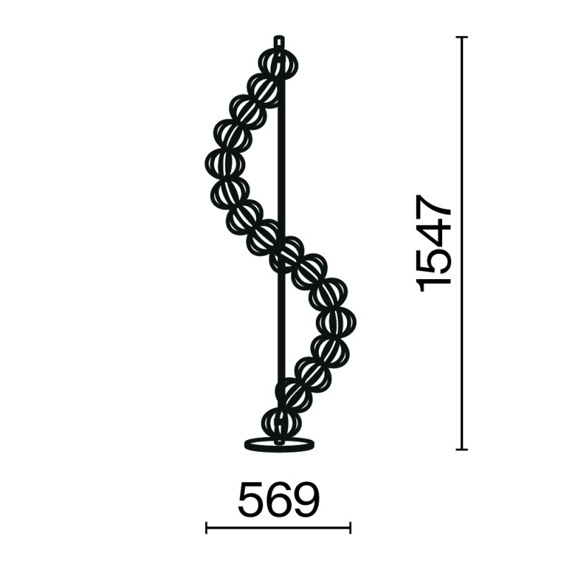 Торшер 56,9*25*154,7 см, LED*48W, 3000 К, Golden Cage MOD216FL-L38G3K Maytoni, Золото