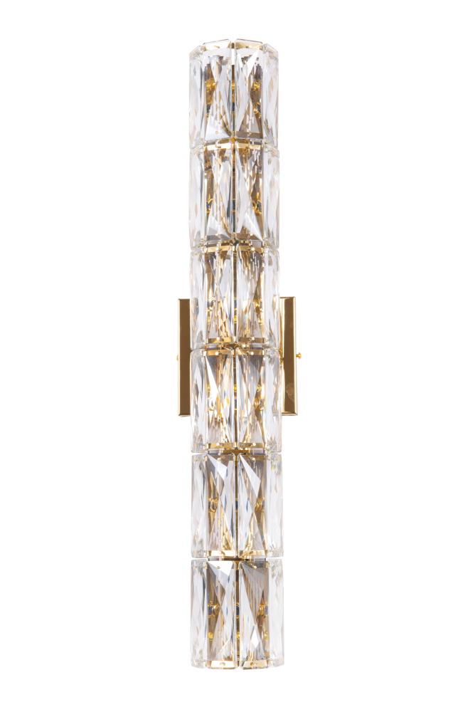 Бра L120 x W110 x H600, мм, 6*10W (60W), GOLD+CLEAR (Золото + Прозрачный Хрусталь) NewRgy W2405E/6A GOLD+CLEAR