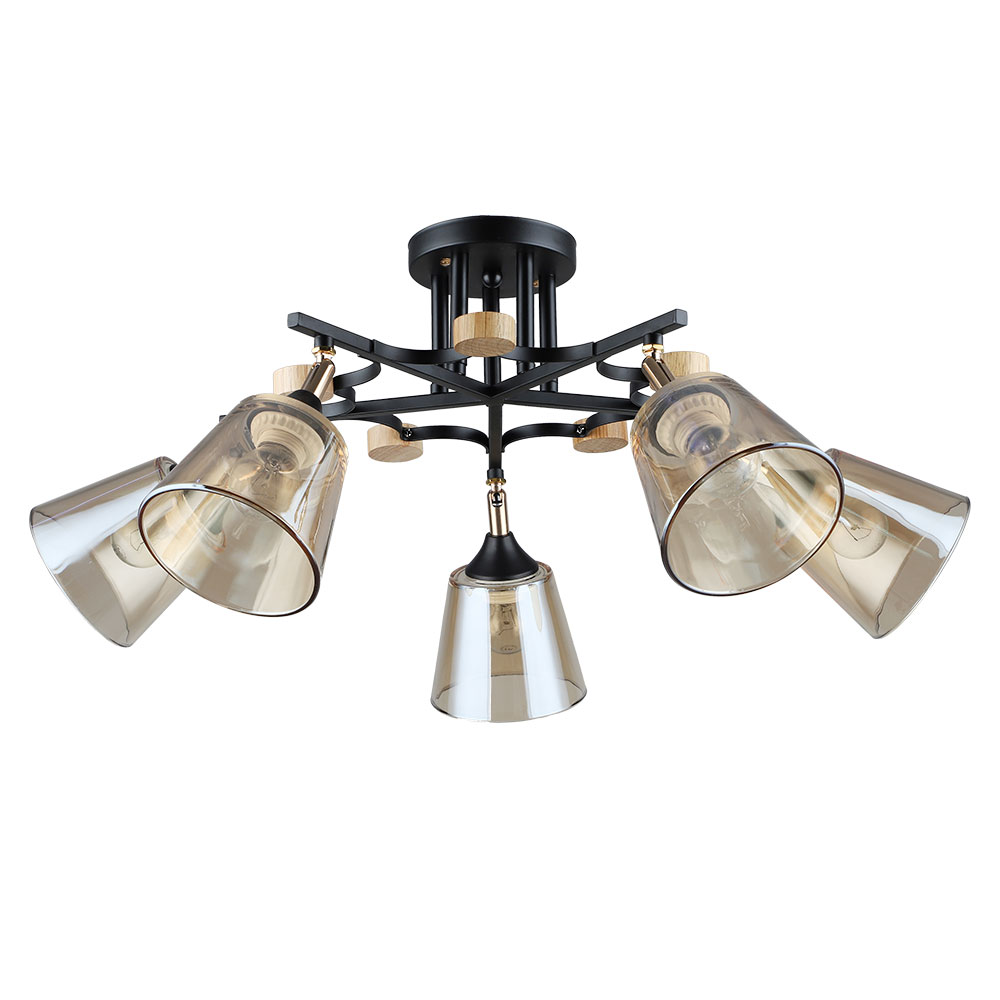 Люстра 27*68 см, 5*E27, 60W, Arte Lamp Glassy A5078PL-5BK, Черный