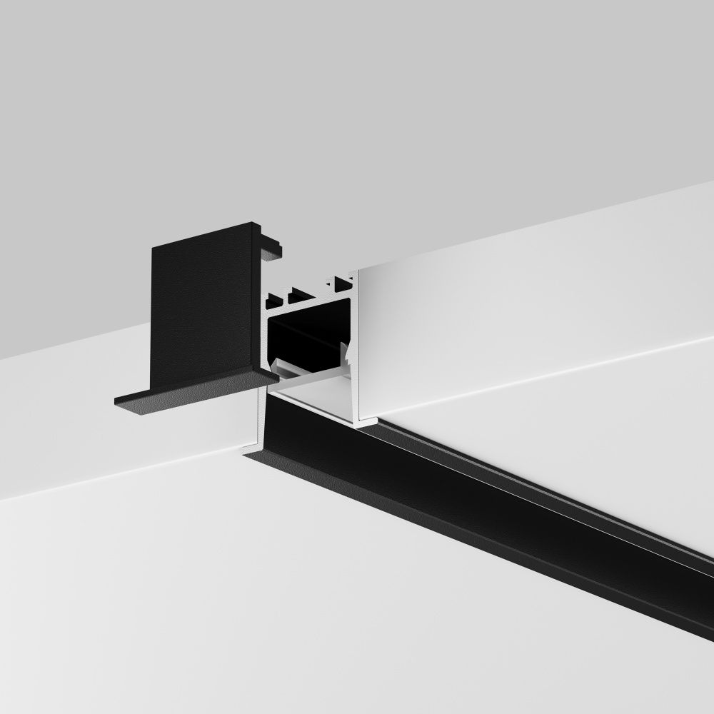 Алюминиевый профиль встраиваемый скрытого монтажа 22x22 (Черный, 2 м), ALM-2222-B-2M 632013, 200*2*2 см, Maytoni  632013, Черный