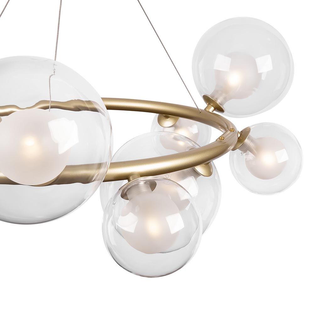 Подвесная люстра 72 см, Freya Duo FR5139PL-10MG, матовое золото