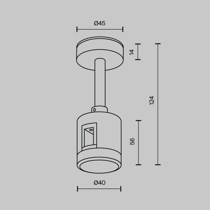 Подвесной комплект 4*4*12,4 см, Maytoni Technical Magnetic trаck system Flarity латунь TRA156C-IPC1-BS латунный