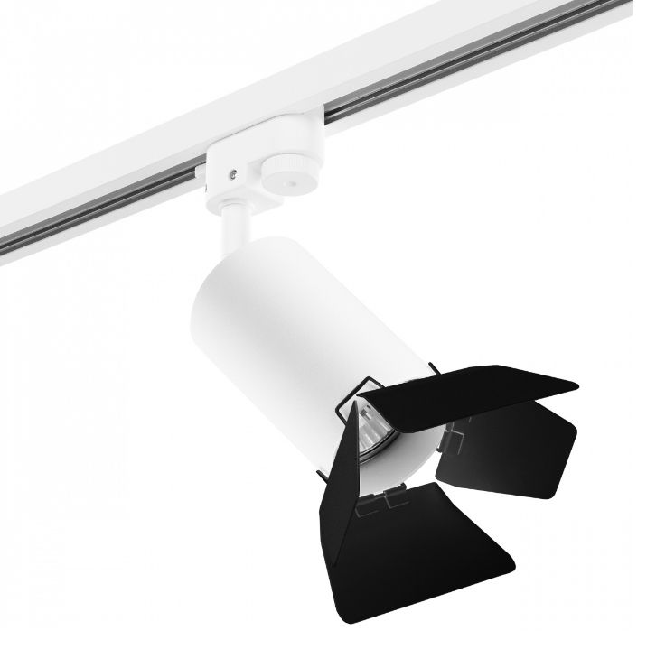 Комплект однофазный со светильником Lightstar Rullo R1T436437, белый-черный