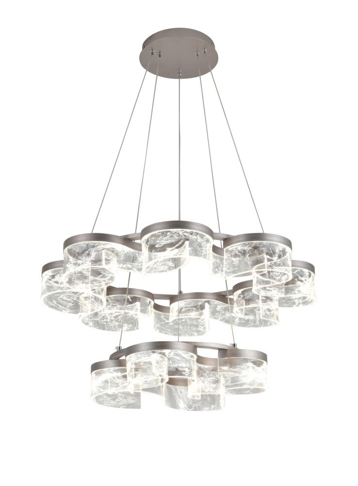 Люстра Ø700 (450) x H1200, мм, 72W 3000-6500K, BRUSHED GREY (МАТОВО-СЕРЫЙ) NewRgy 3450/8+4 BRUSHED GREY