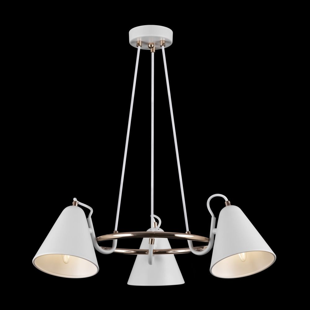 Подвесной светильник *58*19,5-60 см, 3*E14*40W, Freya Falke Market FR8001PL-03WG, Белый с Золотом